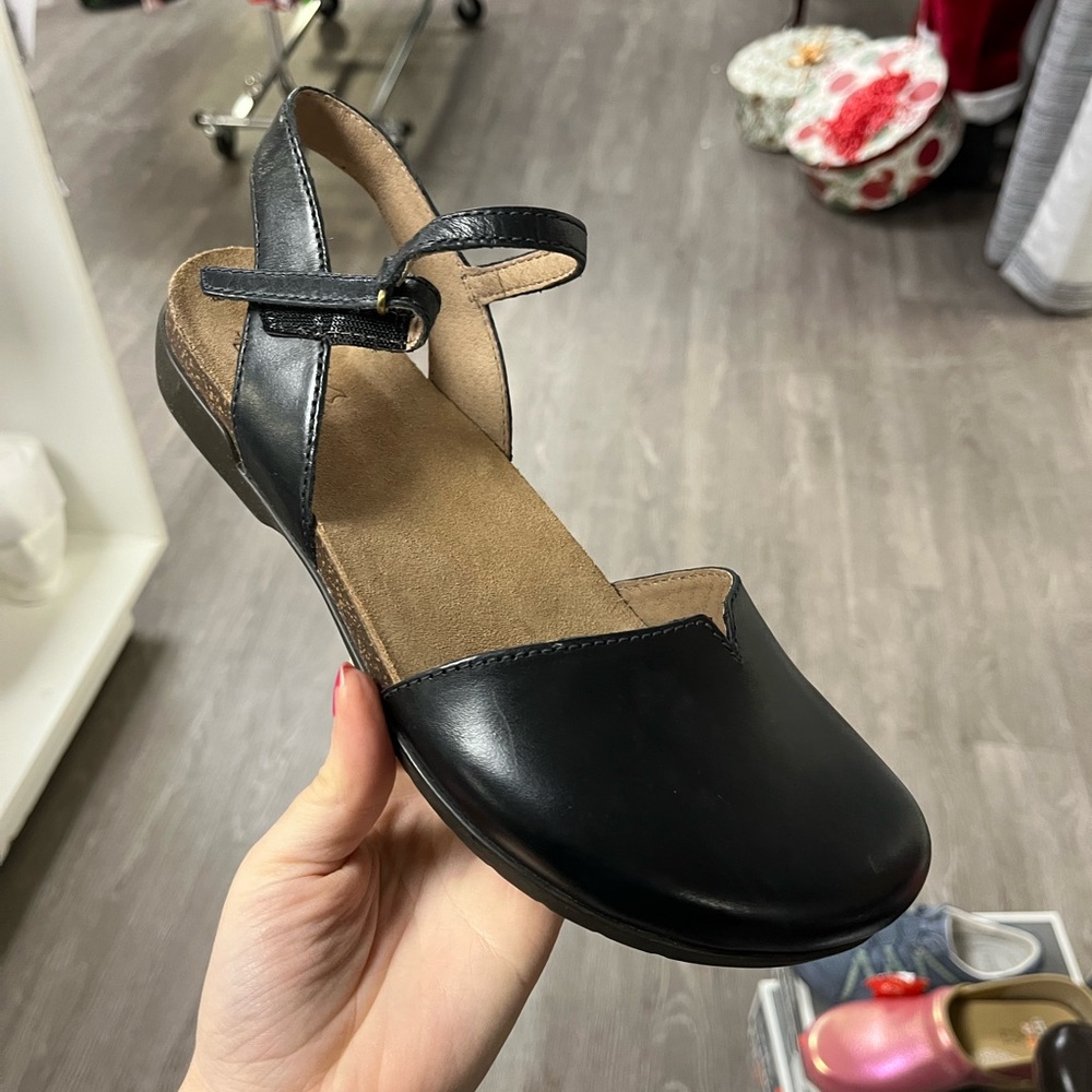 Dansko Black Leather Flats